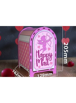 Σετ των 2 Intra απο ξύλο plywood 3mm-4mm πάχος 3D γραμματοκιβώτιο για την ημέρα του Αγίου Βαλεντίνου | Ταχυδρομική θυρίδα Δίασταση 15x15 cm INTRAFABR-111228987