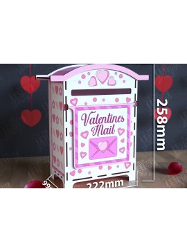 Σετ των 2 Intra απο ξύλο plywood 3mm-4mm πάχος 3D γραμματοκιβώτιο για την ημέρα του Αγίου Βαλεντίνου | Ταχυδρομική θυρίδα Δίασταση 15x15 cm INTRAFABR-111228995