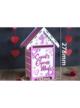 Σετ των 2 Intra απο ξύλο plywood 3mm-4mm πάχος 3D γραμματοκιβώτιο για την ημέρα του Αγίου Βαλεντίνου | Ταχυδρομική θυρίδα Δίασταση 15x15 cm INTRAFABR-111229012