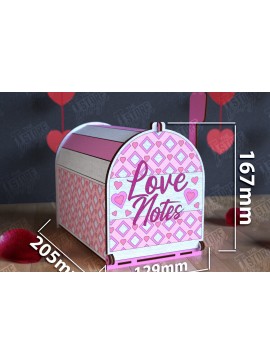 Σετ των 3 Intra απο ξύλο plywood 3mm-4mm πάχος 3D γραμματοκιβώτιο για την ημέρα του Αγίου Βαλεντίνου | Ταχυδρομική θυρίδα Δίασταση 15x15 cm INTRAFABR-111228981