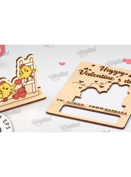 Σετ των 3 Intra απο ξύλο plywood 3mm-4mm πάχος Τρισδιάστατη αναδυόμενη κάρτα για την Ημέρα του Αγίου Βαλεντίνου Δίασταση 15x15 cm INTRAFABR-112512864