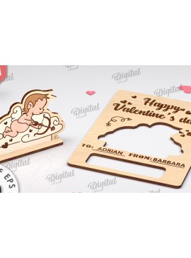 Σετ των 2 Intra απο ξύλο plywood 3mm-4mm πάχος Τρισδιάστατη αναδυόμενη κάρτα για την Ημέρα του Αγίου Βαλεντίνου Δίασταση 15x15 cm INTRAFABR-112512989