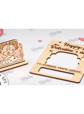Σετ των 2 Intra απο ξύλο plywood 3mm-4mm πάχος Τρισδιάστατη αναδυόμενη κάρτα για την Ημέρα του Αγίου Βαλεντίνου Δίασταση 15x15 cm INTRAFABR-112513101