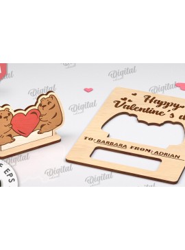 Σετ των 2 Intra απο ξύλο plywood 3mm-4mm πάχος Τρισδιάστατη αναδυόμενη κάρτα για την Ημέρα του Αγίου Βαλεντίνου Δίασταση 15x15 cm INTRAFABR-112512679