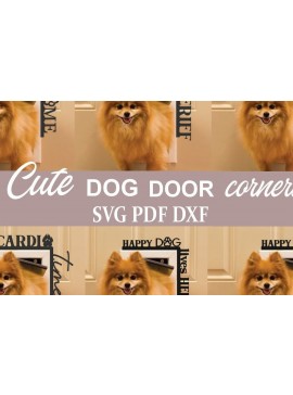 Σετ των 2 Intra απο ξύλο plywood 3mm-4mm πάχος 6 Dog Door Corners Δίασταση 17x18 cm INTRAFABR-32901016