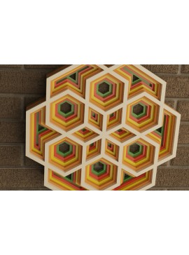 Σετ των 3 Intra απο ξύλο plywood 3mm-4mm πάχος Στολίδι 6 Εξάγωνα Δίασταση 8x8 cm INTRAFABR-113657120