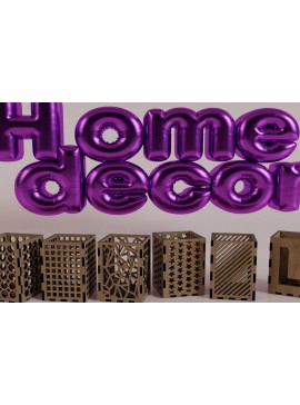 Σετ των 2 Intra απο ξύλο plywood 3mm-4mm πάχος 6 Μοντέρνα σχέδια επιτραπέζιας λάμπας κοπής με λέιζερ Δίασταση 15x15 cm INTRAFABR-113816709