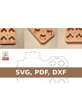 Σετ των 2 Intra απο ξύλο plywood 3mm-4mm πάχος 6 θήκη συσκευασίας Δίασταση 15x15 cm INTRAFABR-33090785