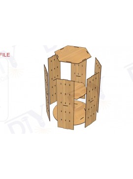 Σετ των 2 Intra απο ξύλο plywood 3mm-4mm πάχος Βάση ραφιών λιανικής πώλησης 6 όψεων Δίασταση 15x15 cm INTRAFABR-110386949