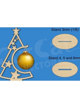 Σετ των 3 Intra απο ξύλο plywood 3mm-4mm πάχος 6 Επιτραπέζια Δέντρα με Χριστουγεννιάτικη Μπάλα Δίασταση 0x0 cm INTRAFABR-119314734