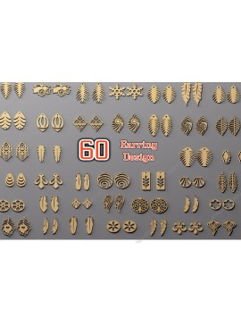 Σετ των 3 Intra απο ξύλο plywood 3mm-4mm πάχος 60 Σχέδια Σκουλαρίκια , Ξύλινα Σκουλαρίκια Δίασταση 3x3 cm INTRAFABR-68645988