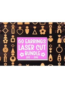 Σετ των 3 Intra απο ξύλο plywood 3mm-4mm πάχος 60 SUOER Summer Earrings Δίασταση 3x3 cm INTRAFABR-119464964