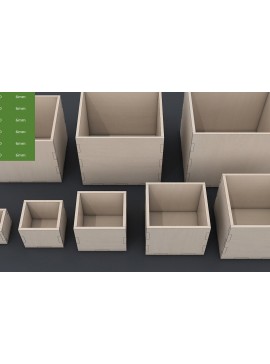 Σετ των 3 Intra απο ξύλο plywood 3mm-4mm πάχος κουτιού 6mm - - κοπής με λέιζερ Δίασταση 6x6 cm INTRAFABR-37052393