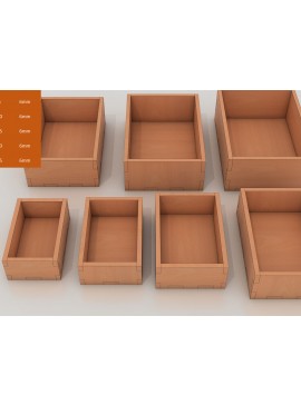 Σετ των 3 Intra απο ξύλο plywood 3mm-4mm πάχος Ξύλινου Κουτιού 6mm Glowforge, Lightburn Δίασταση 6x6 cm INTRAFABR-60988349