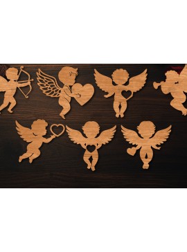 Σετ των 2 Intra απο ξύλο plywood 3mm-4mm πάχος 7 Cup , Valentine Δίασταση 15x15 cm INTRAFABR-113765109