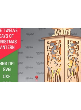 Σετ των 3 Intra απο ξύλο plywood 3mm-4mm πάχος 7η Ημέρα Χριστουγεννιάτικου Φαναριού με λέιζερ Δίασταση 15x15 cm INTRAFABR-103364971