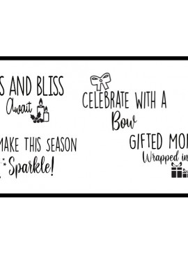 Σετ των 3 Intra απο ξύλο plywood 3mm-4mm πάχος 8 Εορταστικές Χαρούμενες Φράσεις PDF Δίασταση 8x8 cm INTRAFABR-108982165