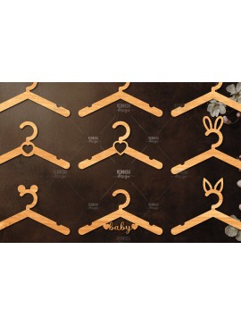 Σετ των 3 Intra απο ξύλο plywood 3mm-4mm πάχος 9 Βρεφική κρεμάστρα κοπής με λέιζερ Δίασταση 15x15 cm INTRAFABR-118336490