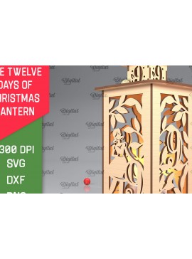 Σετ των 2 Intra απο ξύλο plywood 3mm-4mm πάχος 9η Ημέρα Χριστουγεννιάτικου Φαναριού με λέιζερ Δίασταση 15x15 cm INTRAFABR-103365140