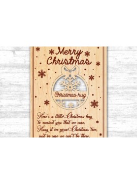 Σετ των 2 Intra απο ξύλο plywood 3mm-4mm πάχος A Little Christmas Hug Cut  Δίασταση 15x15 cm INTRAFABR-36211629