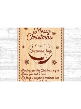 Σετ των 2 Intra απο ξύλο plywood 3mm-4mm πάχος A Little Christmas Hug Cut  Δίασταση 15x15 cm INTRAFABR-36211615