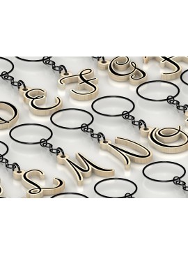 Σετ των 3 Intra απο ξύλο plywood 3mm-4mm πάχος κοπής με λέιζερ A-Z Letter / Μπρελόκ Δίασταση 6x6 cm INTRAFABR-41516539