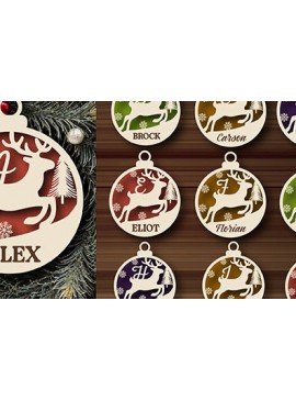 Intra απο ξύλο plywood 3mm-4mm πάχος A-Z Name , Christmas Ball Δίασταση 20x30 cm INTRAFABR-108604773