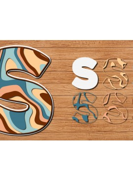 Σετ των 3 Intra απο ξύλο plywood 3mm-4mm πάχος ABCD Alphabet PaperCut 3D Δίασταση 15x15 cm INTRAFABR-41191898