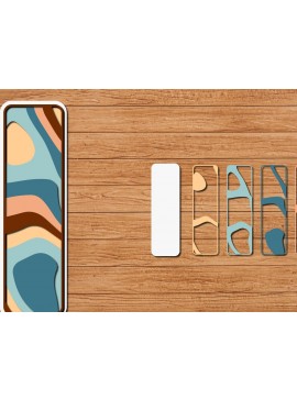 Σετ των 2 Intra απο ξύλο plywood 3mm-4mm πάχος ABCD Alphabet PaperCut 3D Δίασταση 15x15 cm INTRAFABR-41190780