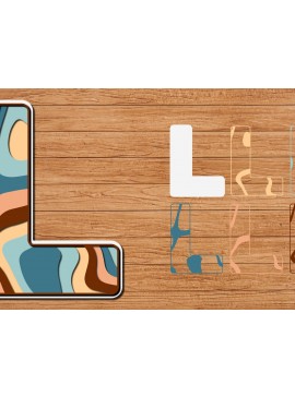 Σετ των 2 Intra απο ξύλο plywood 3mm-4mm πάχος ABCD Alphabet PaperCut 3D Δίασταση 15x15 cm INTRAFABR-41191093