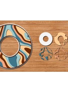 Σετ των 2 Intra απο ξύλο plywood 3mm-4mm πάχος ABCD Alphabet PaperCut 3D Δίασταση 15x15 cm INTRAFABR-41191495