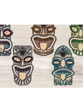 Σετ των 2 Intra απο ξύλο plywood 3mm-4mm πάχος Ανοιχτήρι μπύρας με μάσκα Αβορίγινων Δίασταση 15x15 cm INTRAFABR-26062677