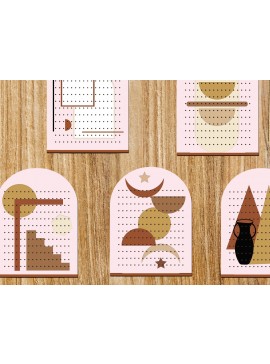 Σετ των 3 Intra απο ξύλο plywood 3mm-4mm πάχος Αφηρημένα μινιμαλιστικά σκουλαρίκια Boho Δίασταση 3x3 cm INTRAFABR-26352144