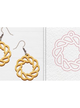 Σετ των 3 Intra απο ξύλο plywood 3mm-4mm πάχος Αφηρημένη κελτική Δίασταση 3x3 cm INTRAFABR-100101159