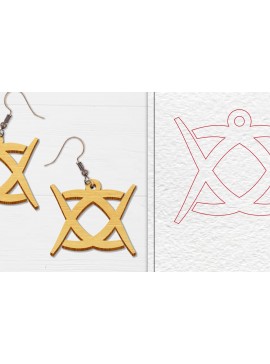 Σετ των 3 Intra απο ξύλο plywood 3mm-4mm πάχος Αφηρημένη κελτική Δίασταση 3x3 cm INTRAFABR-100101258