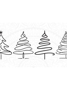 Σετ των 2 Intra απο ξύλο plywood 3mm-4mm πάχος Αφηρημένα χριστουγεννιάτικα δέντρα κομμένα Δίασταση 15x15 cm INTRAFABR-100594076