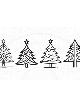 Σετ των 2 Intra απο ξύλο plywood 3mm-4mm πάχος Αφηρημένα χριστουγεννιάτικα δέντρα κομμένα Δίασταση 15x15 cm INTRAFABR-100439678