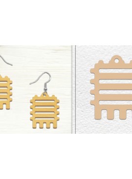 Σετ των 3 Intra απο ξύλο plywood 3mm-4mm πάχος Αφηρημένη σκουλαρίκια Δίασταση 3x3 cm INTRAFABR-101527747