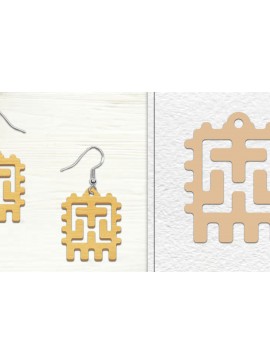 Σετ των 3 Intra απο ξύλο plywood 3mm-4mm πάχος Αφηρημένη σκουλαρίκια Δίασταση 3x3 cm INTRAFABR-101527800