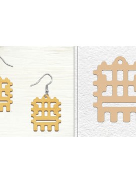 Σετ των 3 Intra απο ξύλο plywood 3mm-4mm πάχος Αφηρημένη σκουλαρίκια Δίασταση 3x3 cm INTRAFABR-101527880