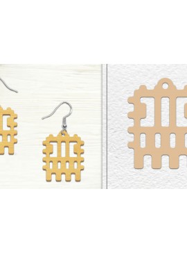 Σετ των 3 Intra απο ξύλο plywood 3mm-4mm πάχος Αφηρημένη σκουλαρίκια Δίασταση 3x3 cm INTRAFABR-101528259