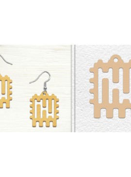 Σετ των 3 Intra απο ξύλο plywood 3mm-4mm πάχος Αφηρημένη σκουλαρίκια Δίασταση 3x3 cm INTRAFABR-101526817