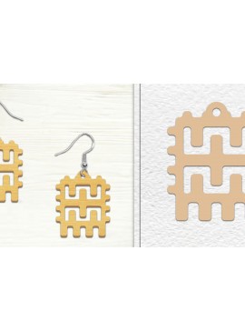 Σετ των 3 Intra απο ξύλο plywood 3mm-4mm πάχος Αφηρημένη σκουλαρίκια Δίασταση 3x3 cm INTRAFABR-101526892