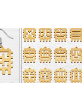 Σετ των 3 Intra απο ξύλο plywood 3mm-4mm πάχος Αφηρημένα σκουλαρίκια  Δίασταση 3x3 cm INTRAFABR-101769363