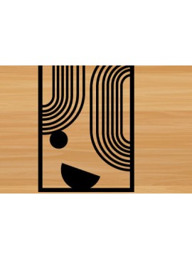 Σετ των 2 Intra απο ξύλο plywood 3mm-4mm πάχος Αφηρημένοτέχνης μεταλλικών τοίχων Δίασταση 40x40 cm INTRAFABR-69584580