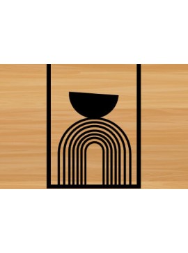 Σετ των 2 Intra απο ξύλο plywood 3mm-4mm πάχος Αφηρημένοτέχνης μεταλλικών τοίχων Δίασταση 40x40 cm INTRAFABR-69584468