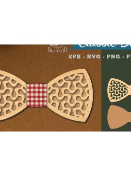 Σετ των 2 Intra απο ξύλο plywood 3mm-4mm πάχος Αφηρημένο παπιγιόν κοπής με λέιζερ 1 Δίασταση 15x15 cm INTRAFABR-112131260