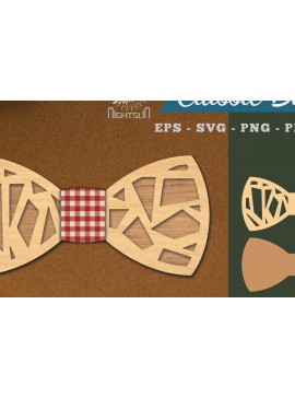 Σετ των 2 Intra απο ξύλο plywood 3mm-4mm πάχος Αφηρημένο παπιγιόν κοπής με λέιζερ 6 Δίασταση 15x15 cm INTRAFABR-112131352