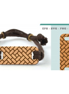 Σετ των 3 Intra απο ξύλο plywood 3mm-4mm πάχος Αφηρημένο μοτίβο βραχιόλι κοπής με λέιζερ Δίασταση 5x5 cm INTRAFABR-106403889