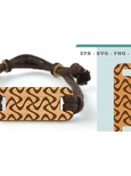 Σετ των 3 Intra απο ξύλο plywood 3mm-4mm πάχος Αφηρημένο μοτίβο βραχιόλι κοπής με λέιζερ Δίασταση 5x5 cm INTRAFABR-106404245